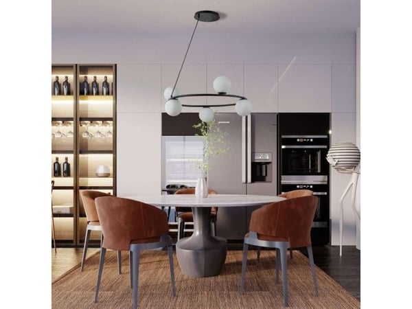 Hengelampe Sigma moderne taklampe GAMA KOLO i glasskuler svart