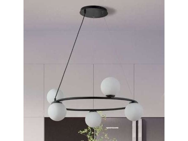 Hengelampe Sigma moderne taklampe GAMA KOLO i glasskuler svart