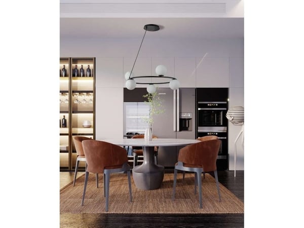 Hengelampe Sigma moderne taklampe GAMA KOLO i glasskuler svart