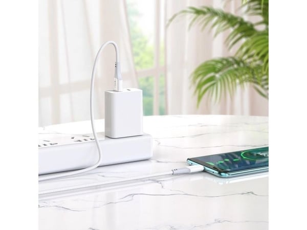 USB-kabel Partner Tele.com USB-A till USB-C vit