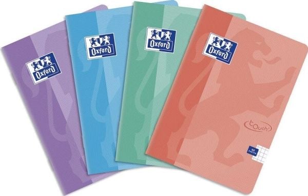 Oxford Brulion A5 96 ruter, TOUCH PASTEL rutet med marg (OXFORD 400123215)