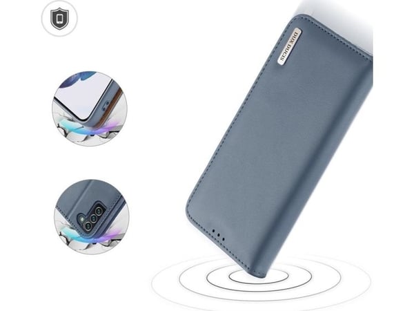 Dux Ducis Hivo ekte lær flipcover/kort- og dokumentlommebok - Samsung Galaxy S22+ - blå