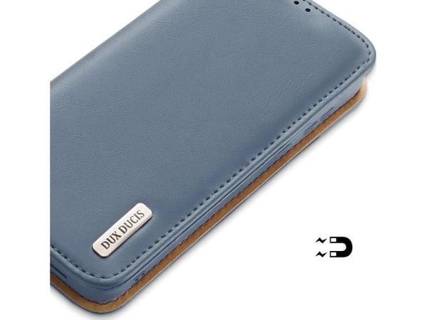 Dux Ducis Hivo ekte lær flipcover/kort- og dokumentlommebok - Samsung Galaxy S22+ - blå
