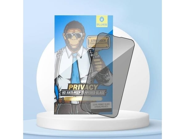 Sterkt herdet glass 5D Mr. Monkey Glass for Apple iPhone 13 Pro svart (Strong Privacy)
