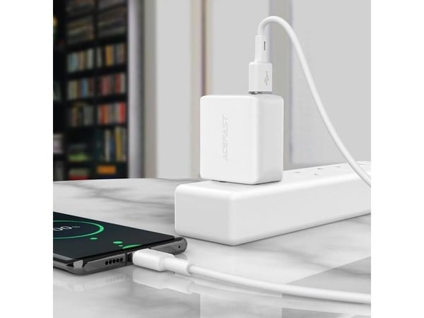 Acefast USB-A - USB-C 1,2 m valkoinen kaapeli (6974316280774)