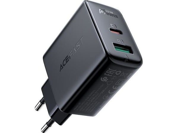 Acefast vegglader USB Type C / USB 32W, PPS, PD, QC 3.0, AFC, FCP hvit (A5 white)