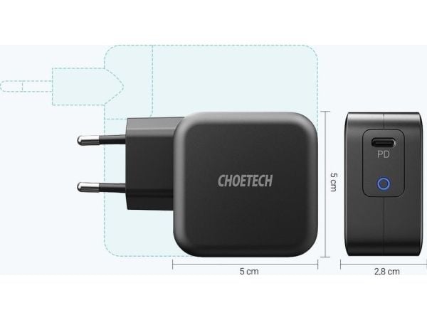 Choetech laddare 1x USB-C 3 A (6971824975536)