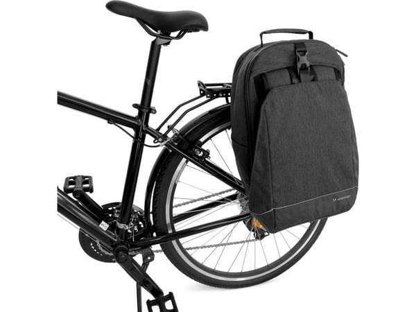 Wozinsky cykelstativväska/cykelryggsäck med ram, 2-i-1, 40 l - svart (WBB33BK)