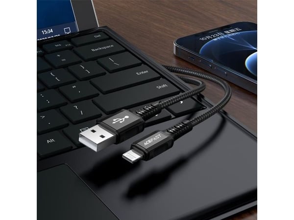 Acefast MFI USB - Lightning kaapeli 1.2m, 2.4A musta (C1-02 musta)