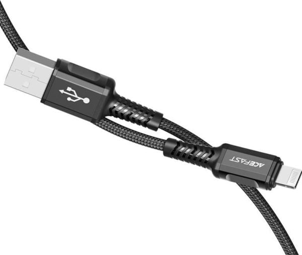 Acefast MFI USB - Lightning kaapeli 1.2m, 2.4A musta (C1-02 musta)