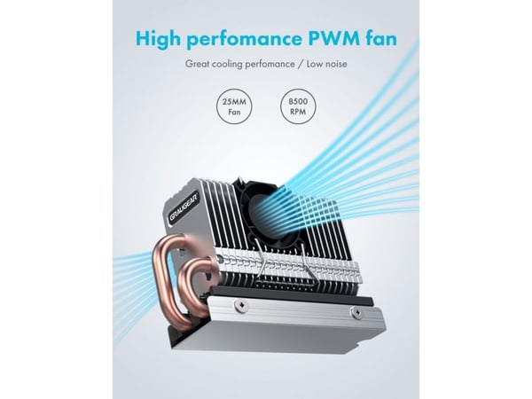 Graugear radiator til M.2 SSD med vifte (G-M2HP04-F)