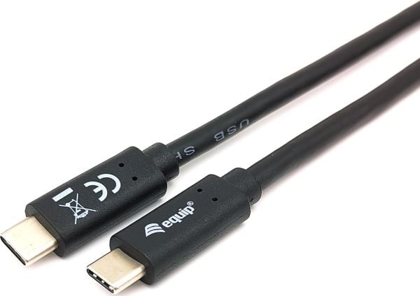 Equip 128347, 2 m, USB C, USB C, USB 3.2 Gen 1 (3.1 Gen 1), 5 Gbit/s, Sort