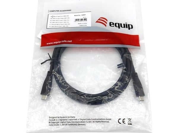Equip 128888, 3 m, USB C, USB C, USB 2.0, 0,48 Gbit/s, Sort