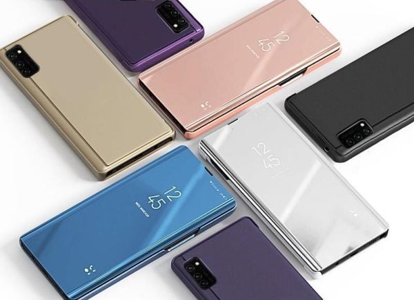 Hurtel Clear View Case flip-deksel til Samsung Galaxy A03s (166.5) rosa