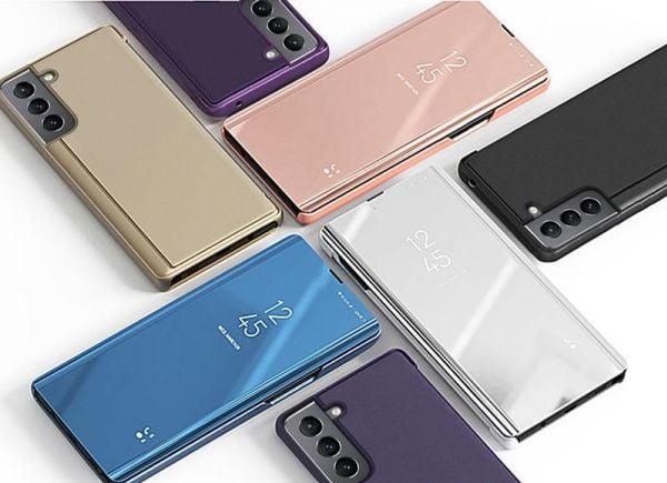 Clear View flip-deksel til Samsung Galaxy S22 + (S22 Plus) - rosa