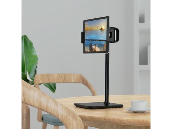 Acefast teleskopisk holder for telefon og nettbrett 135–230 mm til skrivebord 360° svart (E4 black)