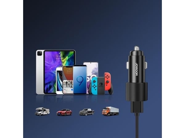 Joyroom billader 2x USB med lys 24W svart (JR-CL10)