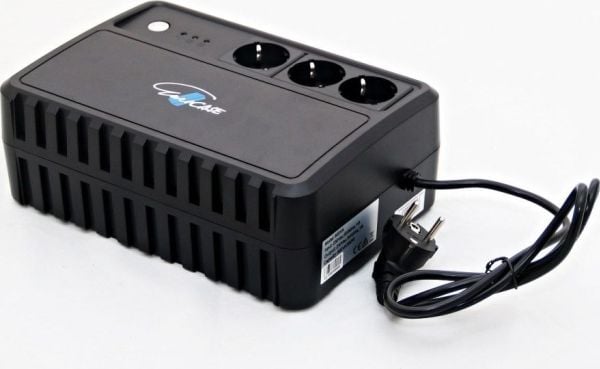 EUROCASE UPS EA200PRO + 600VA ren sinusbølge (3 uttak)