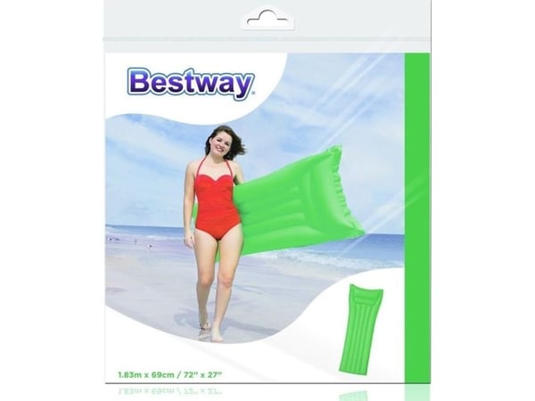 Bestway - oppblåsbar strandmadrass 183x69 cm (grønn)