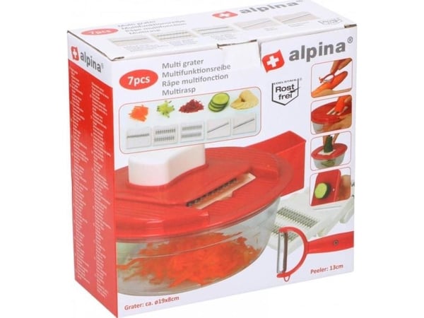 Alpina multifunksjonsrivjern med beholder + skreller