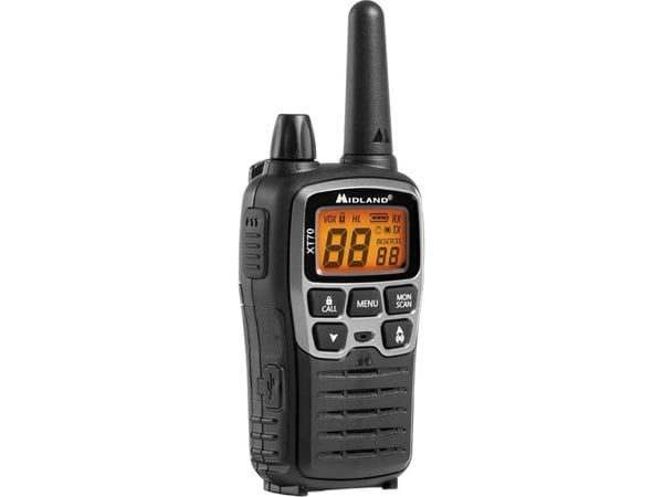 Midland XT70, 24 kanaler, 446.00625 - 446.09375 MHz, LCD, AAA, Alkalinsk, 113 g