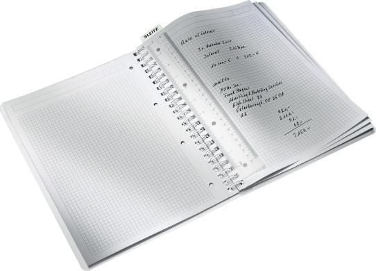 Leitz WOW - Notatbok - trådbundet - A4 (210 x 297 mm) - 80 ark / 160 sider - kvadratisk - 4 hull - svart - polypropylen (PP)