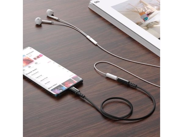 Acefast USB-sovitin C1-07 musta USB-C - 3.5mm liitin musta (6974316280606)