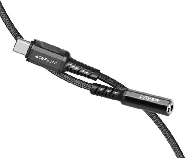 Acefast USB-sovitin C1-07 musta USB-C - 3.5mm liitin musta (6974316280606)