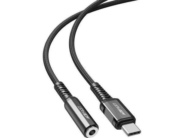 Acefast USB-sovitin C1-07 musta USB-C - 3.5mm liitin musta (6974316280606)