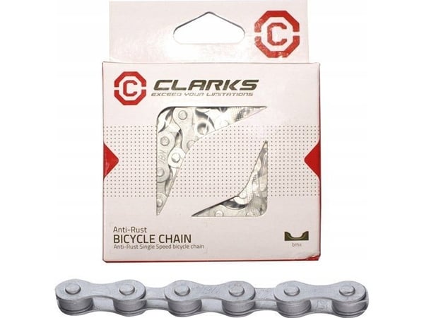 Clarks kjede CLARKS C410AR, 1-radet Single Speed, 112 ledd, 1/2"x1/8", spinka, antikorrosiv, sølv