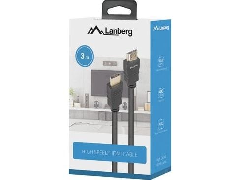 KAAPELI HDMI M/M V1.4 3M CCS MUSTA LAATIKKO LANBERG