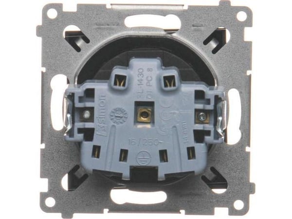 Kontakt-Simon Simon 54 Stikkontakt med jording og skodder (modul) 16A 250V skruklemmer matt sort DGZ1Z.01/49