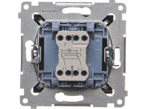 Kontakt-Simon Simon 54 Cross switch with LED illumination (module) 10AX 250V quick connectors black mat DW7L.01/49