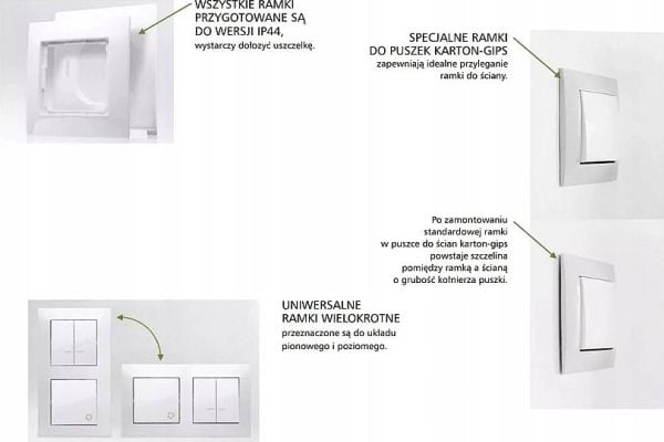 Contact-Simon Simon 54 Premium 2-jakkukehys kipsilevyrasioille IP20 / IP44 musta matta DRK2/49