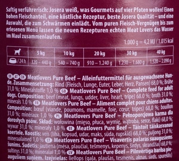 Josera Meatlovers Pure nötkött 400 g (30002464)