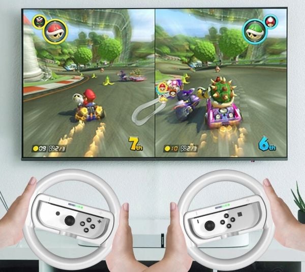JYS 2x ratt + 2-i-1-håndtak til Nintendo Switch OLED og Nintendo Switch