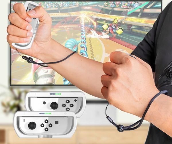 JYS 2x ratt + 2-i-1-håndtak til Nintendo Switch OLED og Nintendo Switch