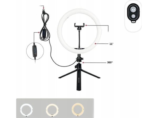 AgfaPhoto AGFA ARL11 ringlampe 120 LED VLOG + stativ + fjernkontroll