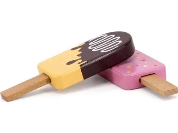 Viga Toys trä-isklotsar på pinne med stativ 6 st.
