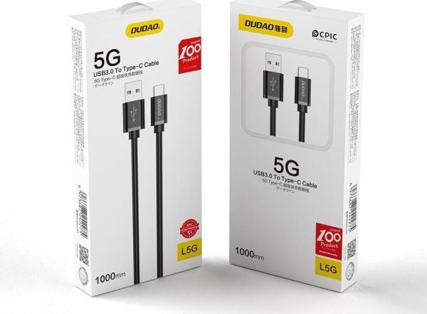 Dudao USB-A til USB-C-kabel 1 m svart (6973687242273)