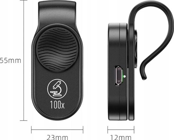 Apexel digitalt mikroskopobjektiv til telefon / forstørrelse 100x / Apl-ms001