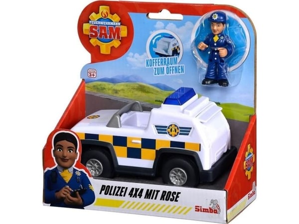 Jeep SIMBA Brannmann Sam Police Jeep 4x4 Mini Action Figur