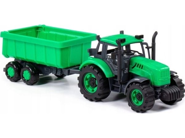 Polesie traktor “Progres” med tilhenger grønn i eske 91284