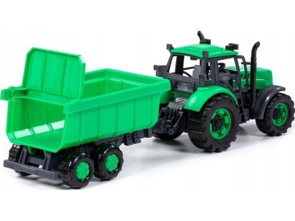 Polesie traktor “Progres” med tilhenger grønn i eske 91284