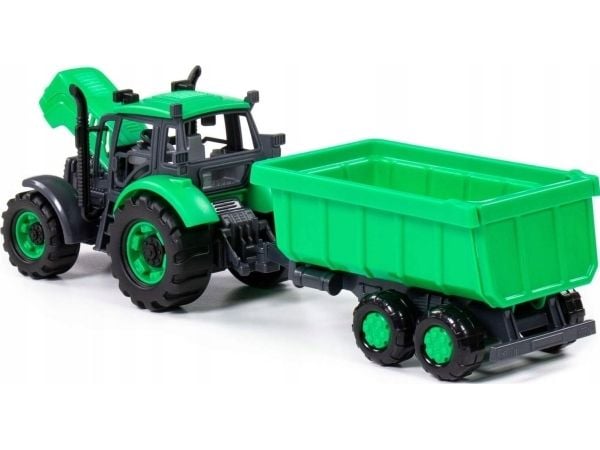 Polesie traktor “Progres” med tilhenger grønn i eske 91284