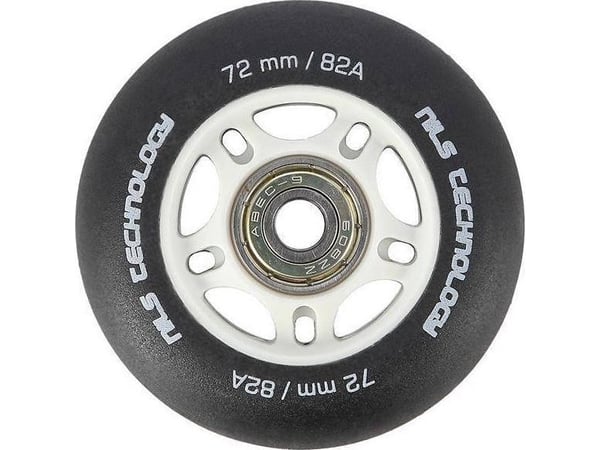 Nils Extreme PU 72x24 82A svart matt (4 stk.) + ABEC-9 (8 stk.) sett