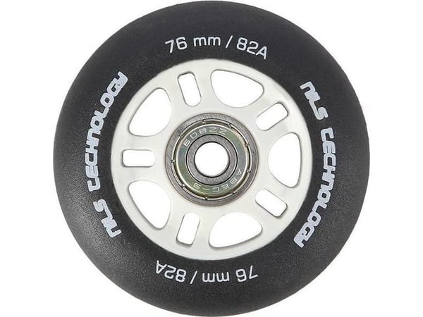 Nils Extreme PU 76x24 82A svarte matte (4 stk.) + ABEC-9 (8 stk.) sett