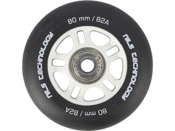 Nils Extreme Wheels PU 80x24 82A sort Matte (4 kpl) + ABEC-9 (8 kpl)