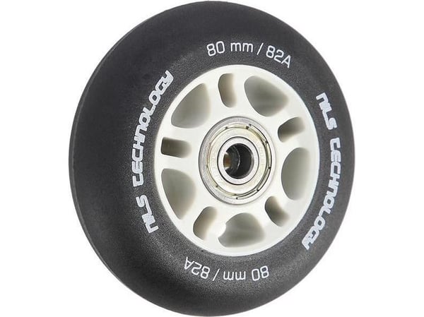 Nils Extreme Wheels PU 80x24 82A sort Matte (4 kpl) + ABEC-9 (8 kpl)