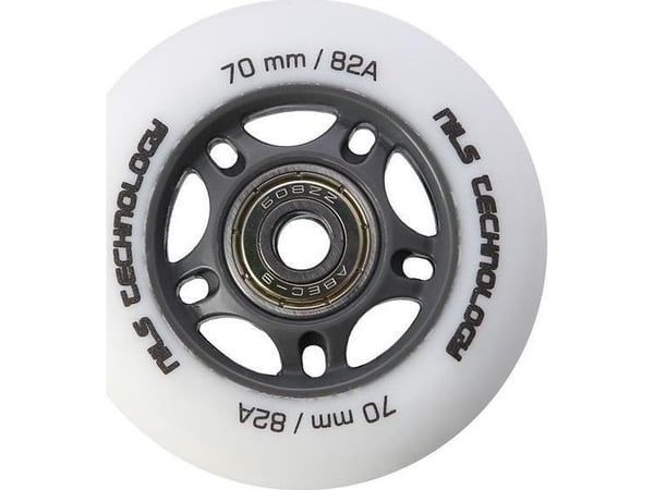 Nils Extreme PU 70x24 82A matt hvite (4 stk) + ABEC-9 (8 stk) sett